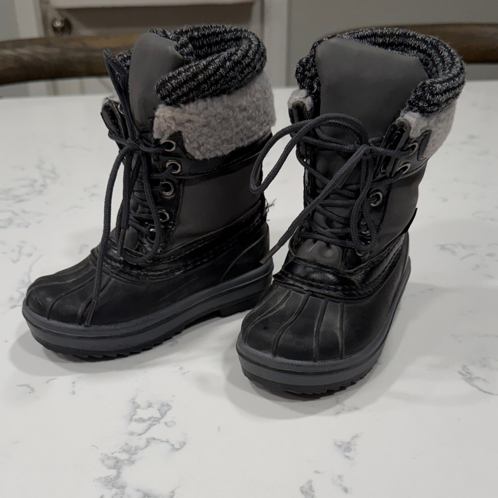 Kids Black Snow Boots, worn once